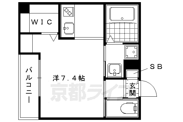 京阪電気鉄道鴨東線 神宮丸太町駅 徒歩8分 3階建 築6年(1K/2階)の間取り写真