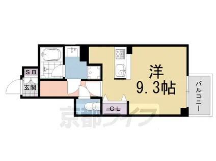 叡山電鉄 元田中駅 徒歩8分 3階建 築6年(ワンルーム/2階)の間取り写真