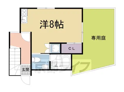 叡山電鉄 元田中駅 徒歩15分 2階建 築67年(ワンルーム/1階)の間取り写真