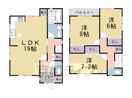 叡山電鉄 岩倉駅(京都) 徒歩28分 2階建 築5年(3LDK)の間取り写真