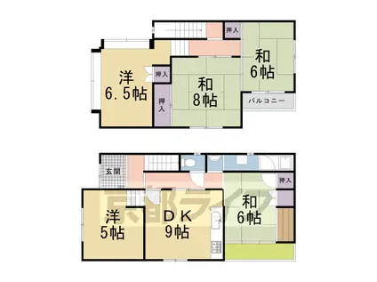 京都市烏丸線 鞍馬口駅 徒歩14分 2階建 築41年(5DK)の間取り写真