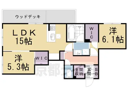 アンビエラ・まつがさき(2LDK/1階)の間取り写真