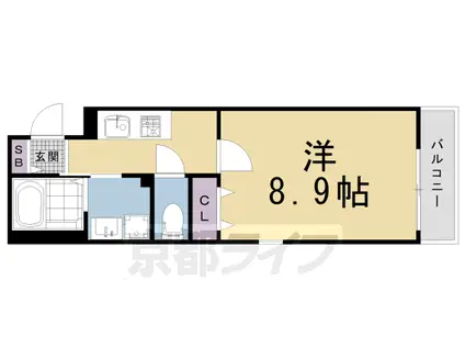 叡山電鉄 修学院駅 徒歩7分 3階建 築4年(1K/1階)の間取り写真