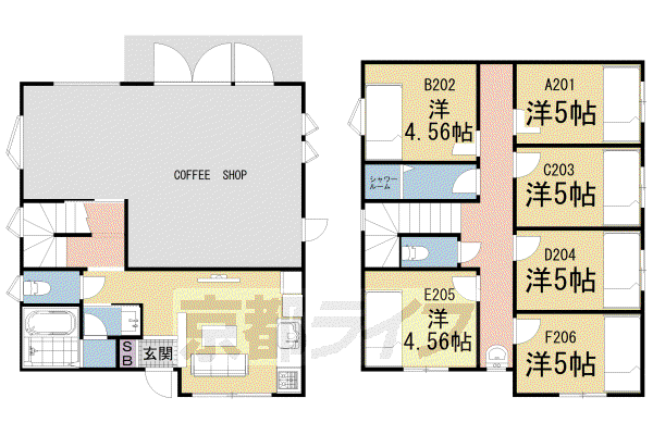 叡山電鉄 茶山・京都芸術大学駅 徒歩9分 2階建 築10年(ワンルーム/2階)の間取り写真