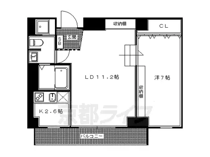 京阪電気鉄道鴨東線 神宮丸太町駅 徒歩17分 3階建 築15年(1LDK/2階)の間取り写真