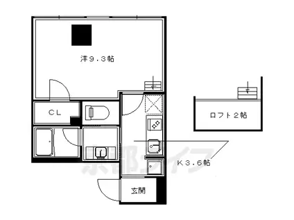 京阪電気鉄道鴨東線 神宮丸太町駅 徒歩10分 5階建 築56年(1K/2階)の間取り写真