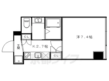 京阪電気鉄道鴨東線 神宮丸太町駅 徒歩10分 5階建 築55年(1K/4階)の間取り写真