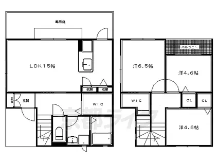 京都市烏丸線 国際会館駅 徒歩9分 2階建 築16年(3LDK/1階)の間取り写真