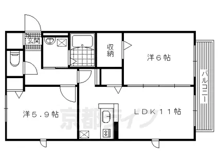 ロサージュ17-3(2LDK/2階)の間取り写真