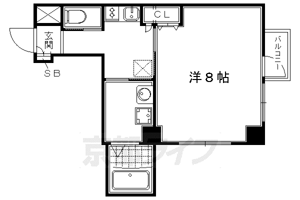 京阪電気鉄道鴨東線 出町柳駅 徒歩23分 5階建 築18年(1K/3階)の間取り写真