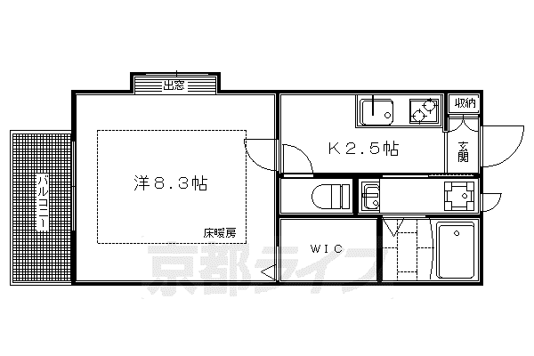 叡山電鉄 岩倉駅(京都) 徒歩14分 2階建 築15年(1K/2階)の間取り写真
