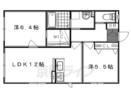 PARKSIDEYUKI(2LDK/1階)の間取り写真
