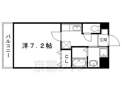 エスポワール北山(1K/2階)の間取り写真