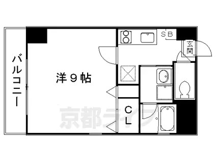 京阪電気鉄道鴨東線 神宮丸太町駅 徒歩1分 5階建 築14年(1K/3階)の間取り写真