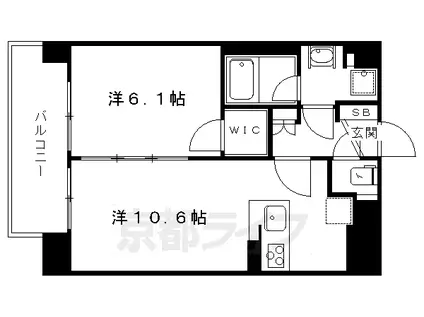 プレサンス京大前(1LDK/5階)の間取り写真