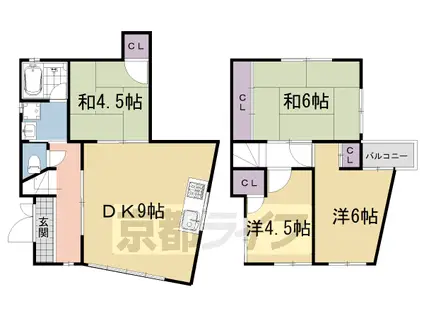京都市東西線 蹴上駅 徒歩24分 2階建 築34年(4LDK)の間取り写真