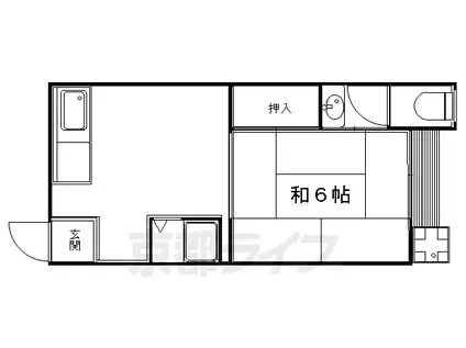 赤山ハウス(1DK/1階)の間取り写真