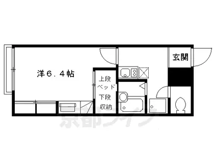 叡山電鉄 岩倉駅(京都) 徒歩7分 2階建 築18年(1K/2階)の間取り写真