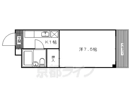 サンロイヤル高野(1K/3階)の間取り写真