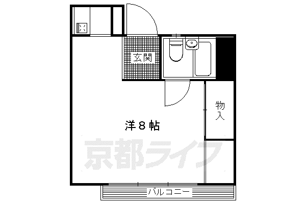 叡山電鉄 宝ケ池駅 徒歩5分 2階建 築38年(1K/2階)の間取り写真