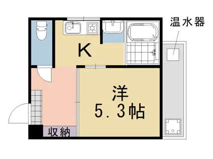 阪急電鉄京都線 桂駅 徒歩4分 3階建 築58年(ワンルーム/2階)の間取り写真