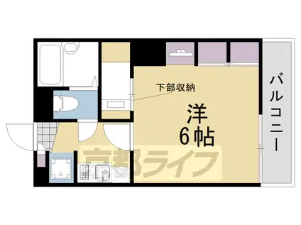 阪急電鉄京都線 桂駅 徒歩35分 3階建 築17年(1K/3階)の間取り写真