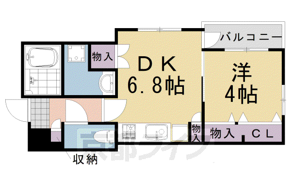 レイリオン(1DK/2階)の間取り写真
