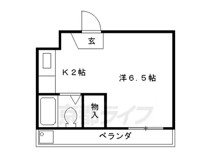 阪急電鉄京都線 桂駅 徒歩13分 4階建 築39年(ワンルーム/4階)の間取り写真