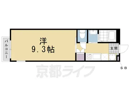 阪急電鉄京都線 桂駅 徒歩11分 2階建 築15年(1K/1階)の間取り写真