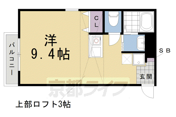 阪急電鉄京都線 桂駅 徒歩11分 2階建 築16年(ワンルーム/2階)の間取り写真