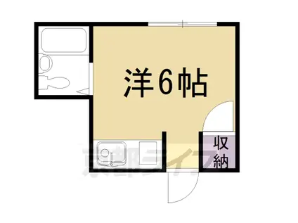 阪急電鉄京都線 桂駅 徒歩1分 3階建 築39年(ワンルーム/2階)の間取り写真
