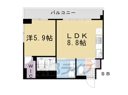 阪急電鉄京都線 桂駅 徒歩10分 4階建 築15年(1LDK/2階)の間取り写真