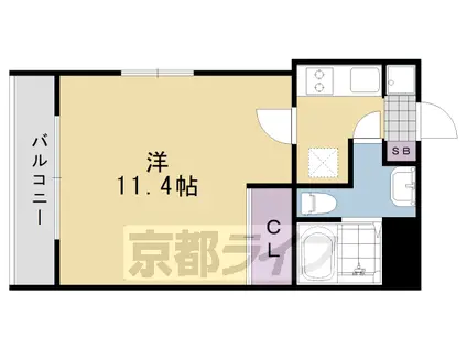 阪急電鉄嵐山線 上桂駅 徒歩10分 5階建 築15年(1K/4階)の間取り写真
