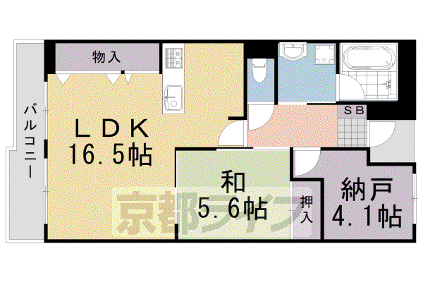 阪急電鉄嵐山線 上桂駅 徒歩5分 3階建 築15年(1SLDK/2階)の間取り写真