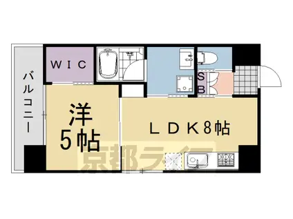 阪急電鉄嵐山線 上桂駅 徒歩10分 5階建 築15年(1LDK/4階)の間取り写真