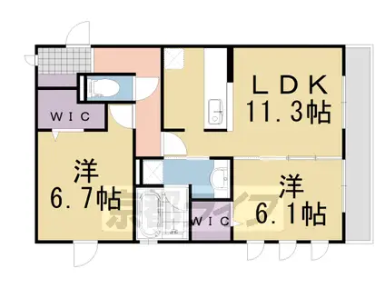 ルシール中久世(2LDK/3階)の間取り写真