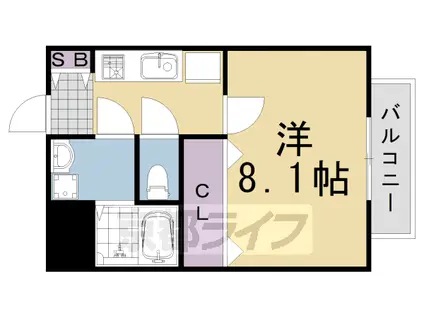 阪急電鉄京都線 洛西口駅 徒歩40分 5階建 築14年(1K/5階)の間取り写真
