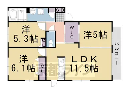サザンヴェルデ(3LDK/2階)の間取り写真