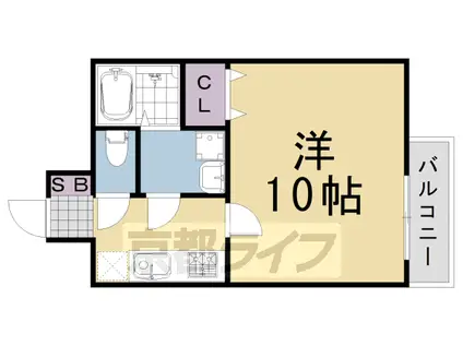 阪急電鉄京都線 桂駅 徒歩20分 5階建 築12年(1K/4階)の間取り写真