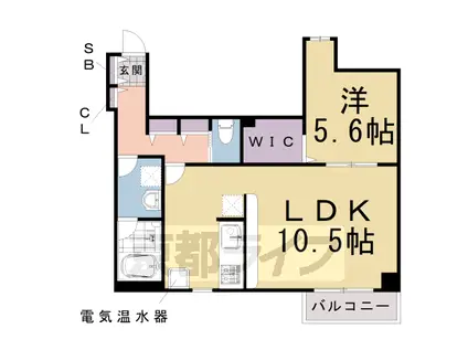 阪急電鉄京都線 桂駅 徒歩4分 3階建 築12年(1LDK/3階)の間取り写真