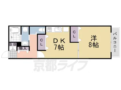 エルメゾン・ルポゼ(1DK/2階)の間取り写真