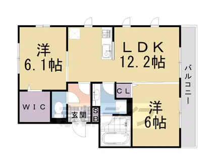 阪急電鉄京都線 桂駅 徒歩14分 3階建 築12年(2LDK/1階)の間取り写真