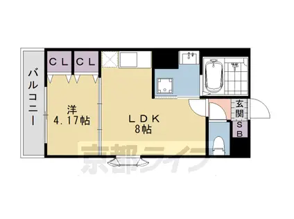 リバーサイド桂弐番館(1LDK/2階)の間取り写真