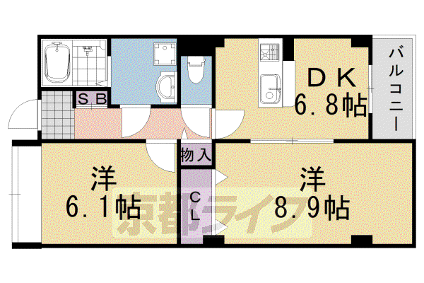 サンフィオーレ(1SDK/3階)の間取り写真
