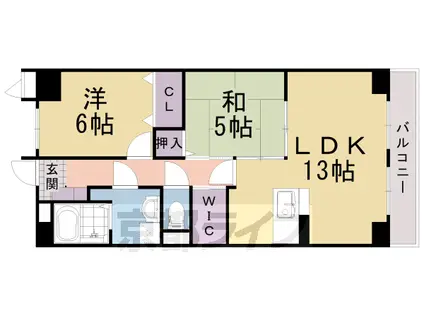阪急電鉄京都線 西向日駅 徒歩44分 3階建 築16年(2LDK/2階)の間取り写真