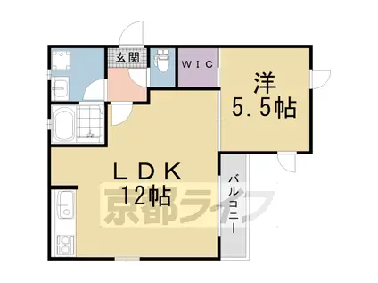 東海道本線 桂川駅(京都) 徒歩7分 3階建 築15年(1LDK/2階)の間取り写真