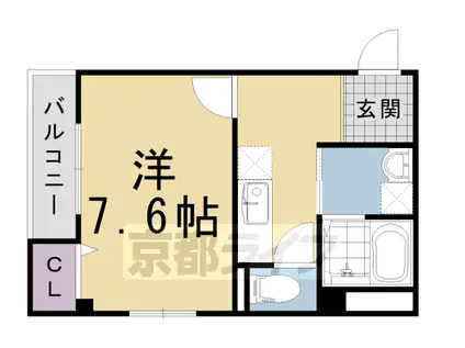 阪急電鉄京都線 長岡天神駅 徒歩12分 2階建 築15年(1K/1階)の間取り写真