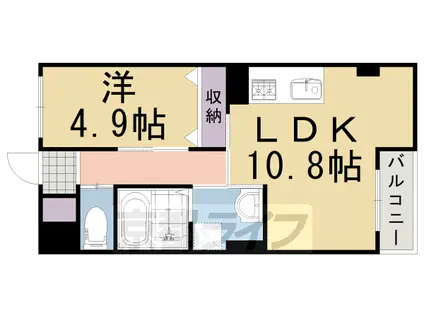 東海道本線 桂川駅(京都) 徒歩15分 3階建 築13年(1LDK/3階)の間取り写真