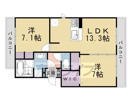 阪急電鉄京都線 洛西口駅 徒歩7分 3階建 築13年(2LDK/2階)の間取り写真