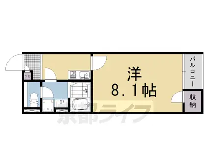 東海道本線 向日町駅 徒歩5分 2階建 築13年(1K/1階)の間取り写真